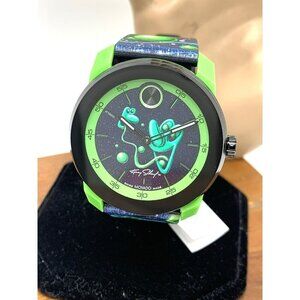 Movado X Kenny Scharf Artist Men's Watch 3601052 Swiss Quartz Rubber Strap 42mm